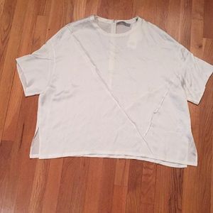 VINCE Silk Dressy Short Sleeve Top